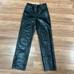Wilfred The Melina Straight Leg Faux Leather Pants Black | Women Size 6